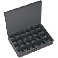 Compartment Scoop Boxes, Steel, 24 Slots, 13-3/8" W x 9-1/4" D x 2" H, Grey Moffatt Supply & Specialties