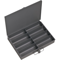 Compartment Scoop Boxes, Steel, 8 Slots, 13-3/8" W x 9-1/4" D x 2" H, Grey Moffatt Supply & Specialties