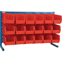 Louvered Rack with Bins, 18 Bins, 36" W x 8-1/4" D x 22" H Moffatt Supply & Specialties