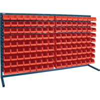 Louvered Rack with Bins, 144 Bins, 72" W x 15" D x 40" H Moffatt Supply & Specialties