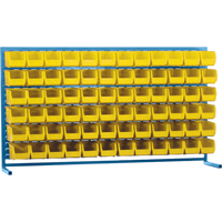 Louvered Rack with Bins, 72 Bins, 72" W x 15" D x 40" H Moffatt Supply & Specialties