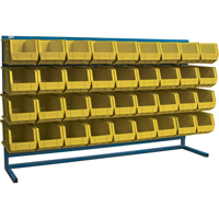 Louvered Rack with Bins, 36 Bins, 72" W x 15" D x 40" H Moffatt Supply & Specialties