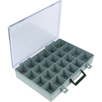 Compartment Case, Plastic, 24 Slots, 15-1/2" W x 11-3/4" D x 2-1/2" H, Grey Moffatt Supply & Specialties