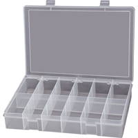 Compact Polypropylene Compartment Cases, 13-1/8" W x 9" D x 2-5/16" H, 12 Compartments Moffatt Supply & Specialties