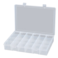 Compact Polypropylene Compartment Cases, 13-1/8" W x 9" D x 2-5/16" H, 24 Compartments Moffatt Supply & Specialties