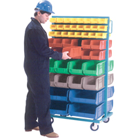 Mobile Bin Racks - Double Sided, 0 Bins, 36" W x 24" D x 67-1/2" H Moffatt Supply & Specialties