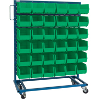 Support mobile pour bacs &agrave; un c&ocirc;t&eacute;, &agrave; un c&ocirc;t&eacute;, 36 bacs, 36" la x 16" p x 46-1/2" h Moffatt Supply & Specialties