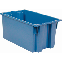 Contenants Stack & Nest, 9" x 18" x 11", Bleu Moffatt Supply & Specialties