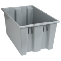 Stack & Nest Totes, 12" x 23.5" x 15.5", Grey Moffatt Supply & Specialties