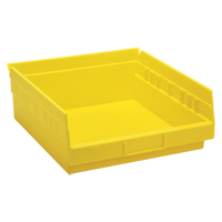 Shelf Bins, 11-1/8" W x 4" H x 11-5/8" D, Yellow, 30 lbs. Capacity Moffatt Supply & Specialties