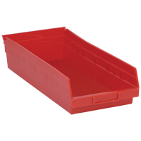 Bacs de rangement pour tablettes, 8-3/8" la x 4" H x 17-7/8" p, Rouge, Capacit&eacute; 40 lb Moffatt Supply & Specialties