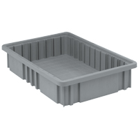 Contenants Divider Box, Plastique, 16,5" la x 10,9" p x 3,5" h, Gris Moffatt Supply & Specialties