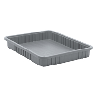 Contenants Divider Box, Plastique, 22,5" la x 17,5" p x 3" h, Gris Moffatt Supply & Specialties
