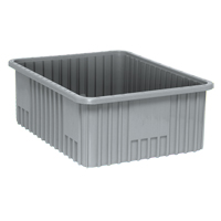 Contenants Divider Box, Plastique, 22,5" la x 17,5" p x 8" h, Gris Moffatt Supply & Specialties