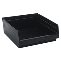 Economy Shelf Bin, 11-1/8" W x 4" H x 11-5/8" D, Black Moffatt Supply & Specialties