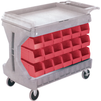 Pro Cart With Blue Bins, Double-sided, 36 bins, 45-5/18" W x 24" D x 34-3/4" H Moffatt Supply & Specialties