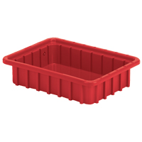 Divider Box&reg; Containers, Polyethylene, 22.4" W x 17.4" D x 5" H, Red Moffatt Supply & Specialties