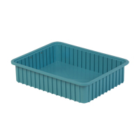Divider Box&reg; Containers, Polyethylene, 22.4" W x 17.4" D x 5" H, Light Blue Moffatt Supply & Specialties