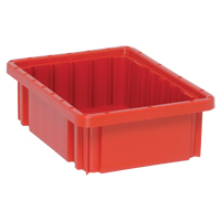 Contenants Divider Box, Plastique, 10,9" la x 8,3" p x 3,5" h, Rouge Moffatt Supply & Specialties