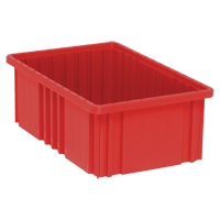 Contenants Divider Box, Plastique, 16,5" la x 10,9" p x 6" h, Rouge Moffatt Supply & Specialties