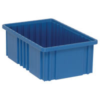 Contenants Divider Box, Plastique, 16,5" la x 10,9" p x 6" h, Bleu Moffatt Supply & Specialties