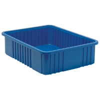 Divider Box&reg; Containers, Plastic, 22.5" W x 17.5" D x 6" H, Blue Moffatt Supply & Specialties