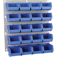 Hanging Panel, 20 Bins, 18" W x 1" D x 19" H Moffatt Supply & Specialties