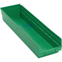 Shelf Bins, 6-5/8" W x 4" H x 23-5/8" D, Green, 50 lbs. Capacity Moffatt Supply & Specialties