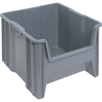 Giant Stacking Containers, 16.5" W x 17.5" D x 12.5" H, Grey Moffatt Supply & Specialties