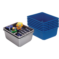 Cross Stack Bins, 11" W x 17.25" D x 12" H, Blue Moffatt Supply & Specialties