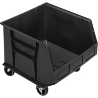 Mobile Bin, 14" H x 16-1/2" W x 18" D, 75 lbs. Capacity, Black Moffatt Supply & Specialties