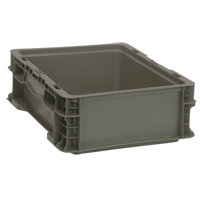 Collapsible Stacking Container, 15" W x 12" D x 5" H, Grey Moffatt Supply & Specialties