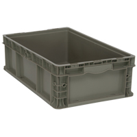 Collapsible Stacking Container, 15" W x 24" D x 7.5" H, Grey Moffatt Supply & Specialties