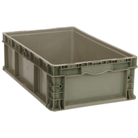 Stacking Container, 15" W x 15" D x 9.5" H, Grey Moffatt Supply & Specialties