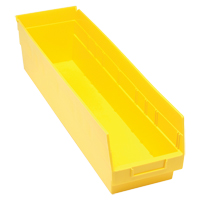 Bacs en plastique pour &eacute;tag&egrave;res Store More, 6-5/8" la x 6" H x 23-5/8" p, Jaune, Capacit&eacute; 90 lb Moffatt Supply & Specialties