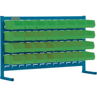 Louvered Rack with Bins, 32 Bins, 36" W x 8-1/4" D x 22" H Moffatt Supply & Specialties
