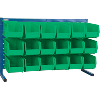 Louvered Rack with Bins, 18 Bins, 36" W x 8-1/4" D x 22" H Moffatt Supply & Specialties
