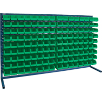 Louvered Rack with Bins, 144 Bins, 72" W x 15" D x 40" H Moffatt Supply & Specialties