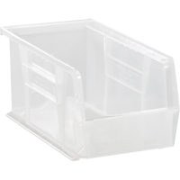 Clear-View Ultra Stack & Hang Bin, 4-1/8" W x 4" H x 10-7/8" D, Clear Moffatt Supply & Specialties
