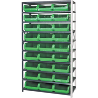 Shelving Unit with Stacking Bins, Steel, Magnum Bin, 650 lbs. Capacity, 42" W x 76" H Moffatt Supply & Specialties