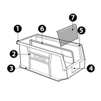 Bac empilable & &agrave; suspendre, 16-1/2" la, 7" h x 14-3/4" p, Bleu Moffatt Supply & Specialties