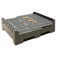 Collapsible Bulk Container, 47.2" L x 39.4" W x 39.4" H, Grey Moffatt Supply & Specialties