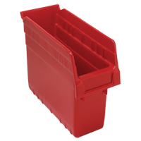Store-Max Shelf Bins, 4-3/8" W x 8" H x 11-5/8" D, Red, 44 lbs. Capacity Moffatt Supply & Specialties