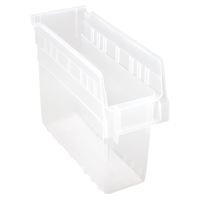 Store-Max Shelf Bins, 4-3/8" W x 8" H x 11-5/8" D, Clear, 44 lbs. Capacity Moffatt Supply & Specialties
