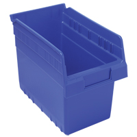 Store-Max Shelf Bins, 6-5/8" W x 8" H x 11-5/8" D, Blue, 44 lbs. Capacity Moffatt Supply & Specialties