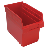 Store-Max Shelf Bins, 6-5/8" W x 8" H x 11-5/8" D, Red, 44 lbs. Capacity Moffatt Supply & Specialties