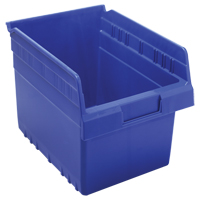 Store-Max Shelf Bins, 8-3/8" W x 8" H x 11-5/8" D, Blue, 44 lbs. Capacity Moffatt Supply & Specialties