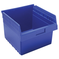 Store-Max Shelf Bins, 11-1/8" W x 8" H x 11-5/8" D, Blue, 44 lbs. Capacity Moffatt Supply & Specialties
