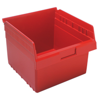Store-Max Shelf Bins, 11-1/8" W x 8" H x 11-5/8" D, Red, 44 lbs. Capacity Moffatt Supply & Specialties