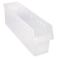 Store-Max Shelf Bins, 6-5/8" W x 8" H x 23-5/8" D, Clear, 68 lbs. Capacity Moffatt Supply & Specialties